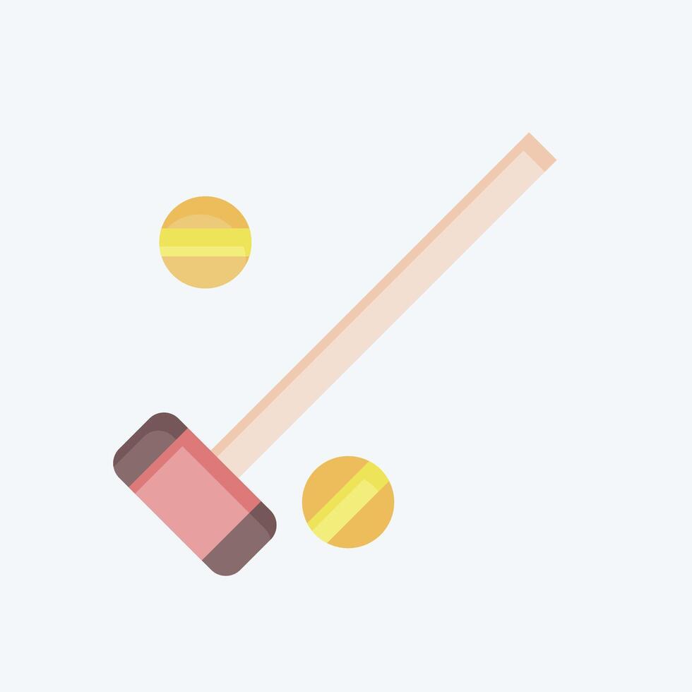 Icon Mallets And Ball. related to Equestrian Sport symbol. flat style. editable vector