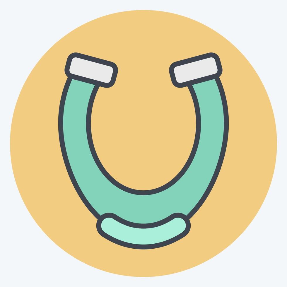 Icon Horseshoe. related to Equestrian Sport symbol. color mate style. design editable vector