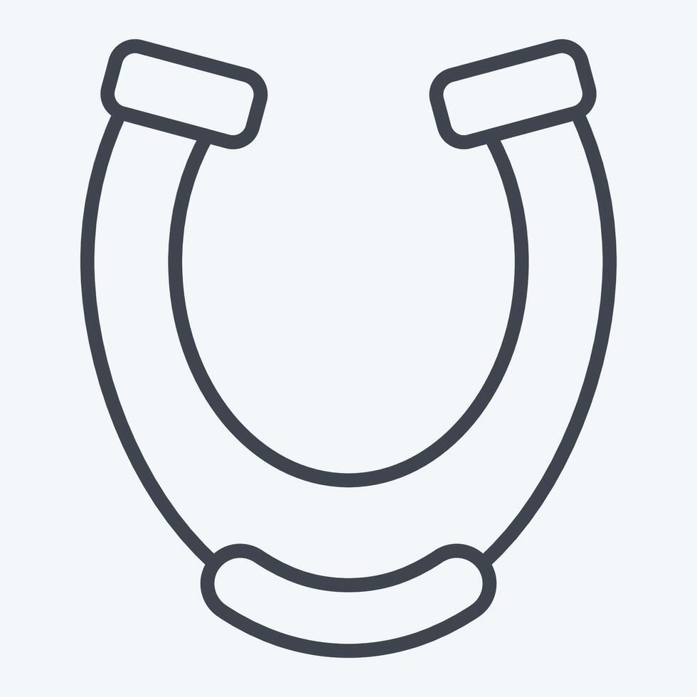 Icon Horseshoe. related to Equestrian Sport symbol. line style. design editable vector