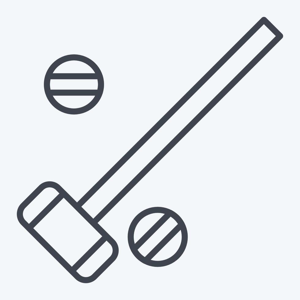 Icon Mallets And Ball. related to Equestrian Sport symbol. line style. editable vector