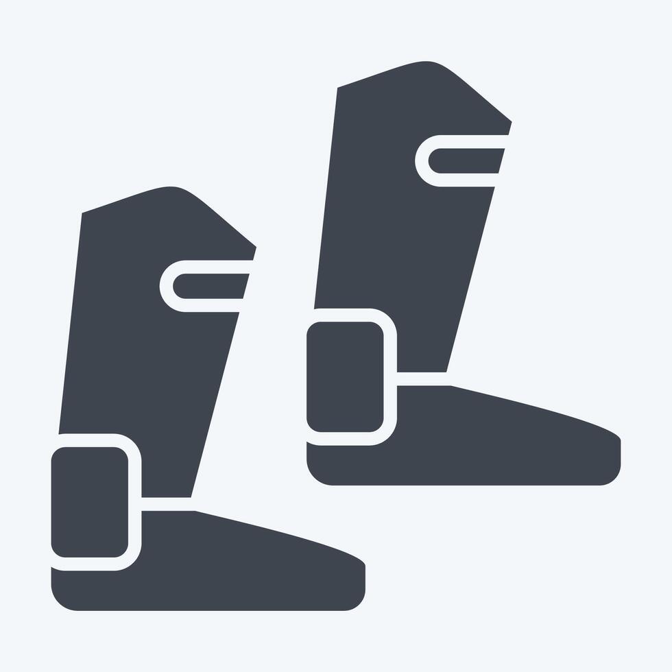 Icon Boot. related to Equestrian Sport symbol. glyph style. design editable vector