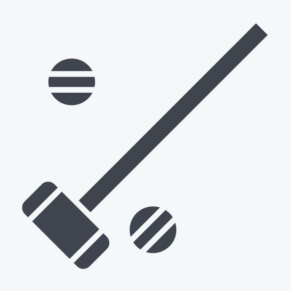 Icon Mallets And Ball. related to Equestrian Sport symbol. glyph style. editable vector