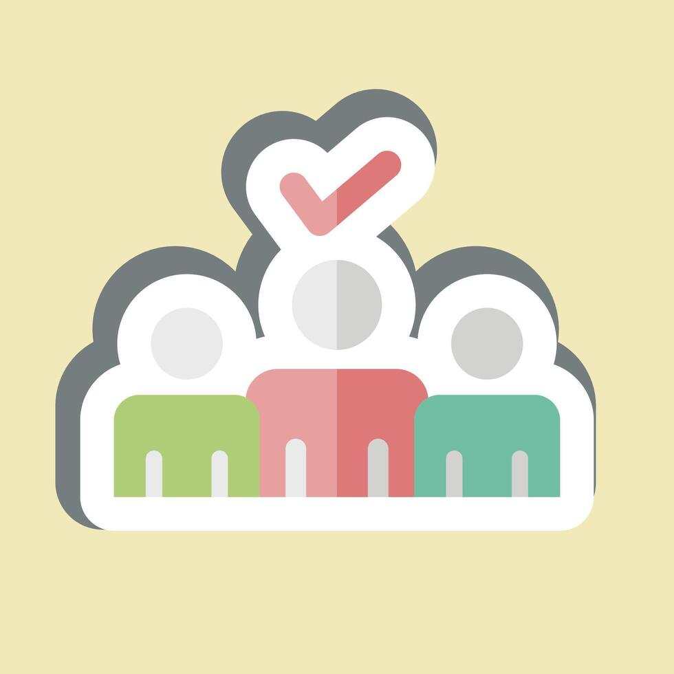 Sticker Coattaile Effect. related to Electiont symbol. simple design editable vector