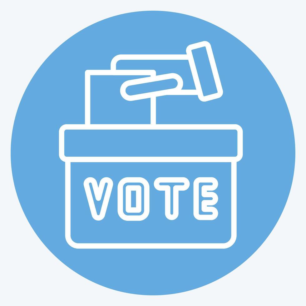 Icon Ballot Box. related to Electiont symbol. blue eyes style. simple design editable vector