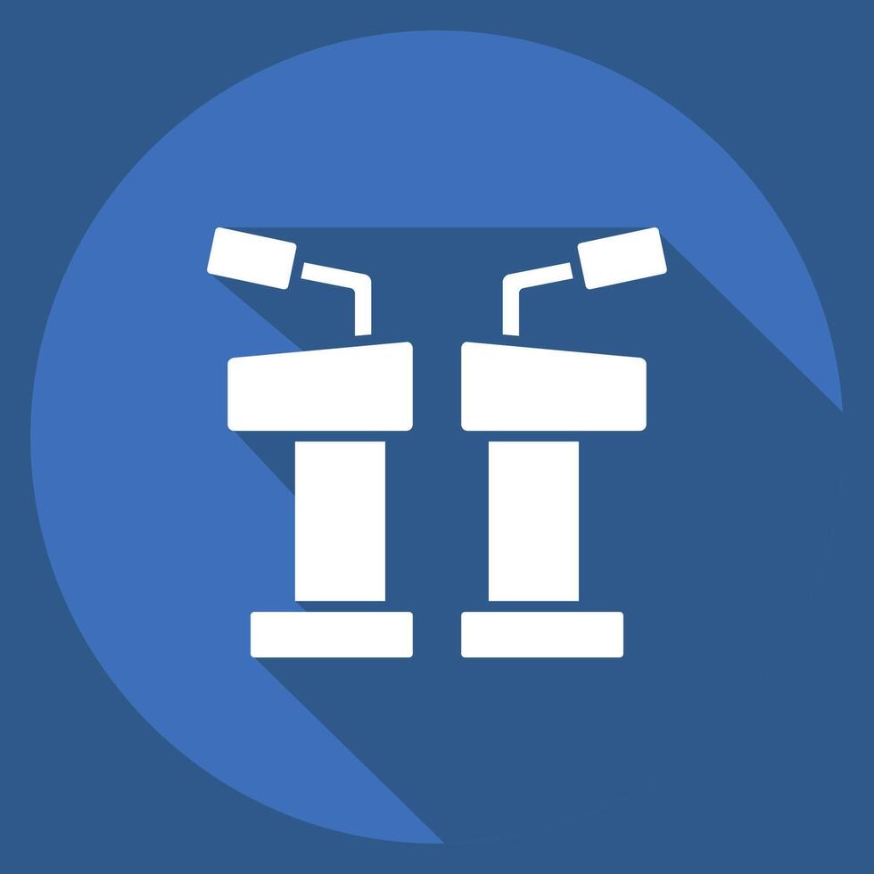 Icon Debate. related to Electiont symbol. long shadow style. simple design editable vector