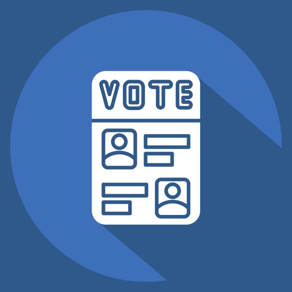 Icon Ballot Paper. related to Electiont symbol. long shadow style. simple design editable vector