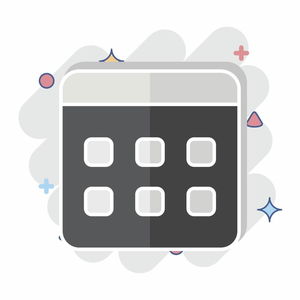 Icon Election Date. related to Electiont symbol. comic style. simple design editable vector