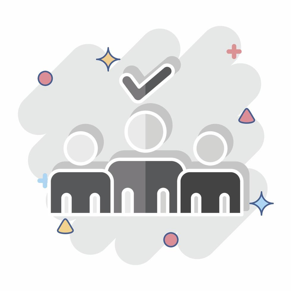 Icon Coattaile Effect. related to Electiont symbol. comic style. simple design editable vector