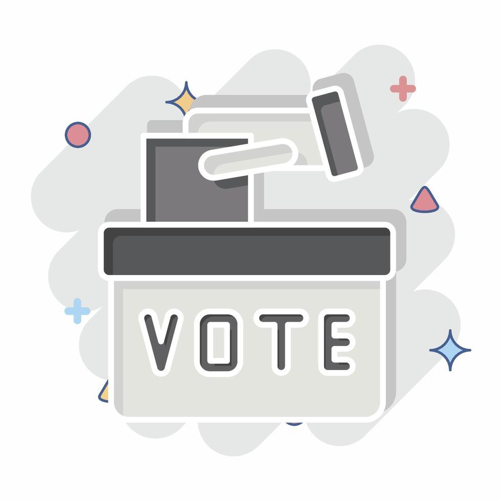 Icon Ballot Box. related to Electiont symbol. comic style. simple design editable vector