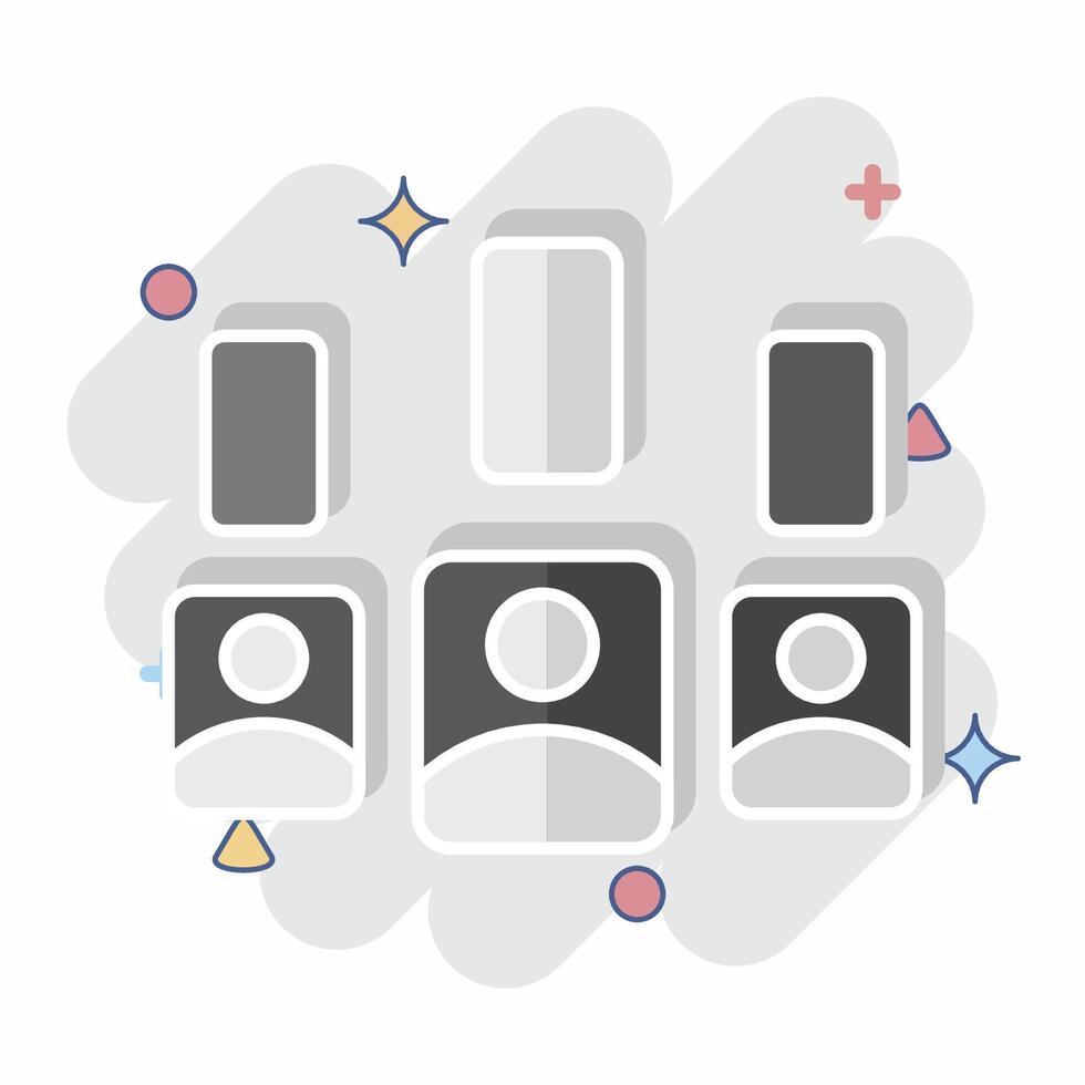 Icon Election Result. related to Electiont symbol. comic style. simple design editable vector