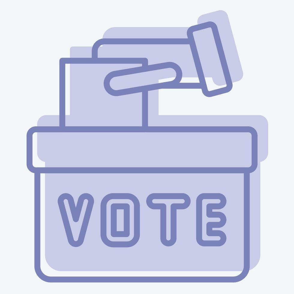 Icon Ballot Box. related to Electiont symbol. two tone style. simple design editable vector