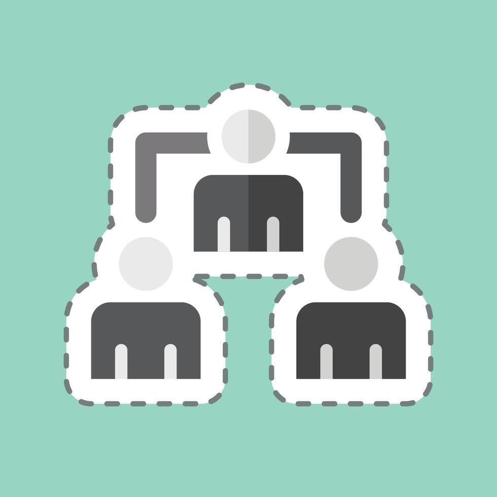 Sticker line cut Delegates. related to Electiont symbol. simple design editable vector