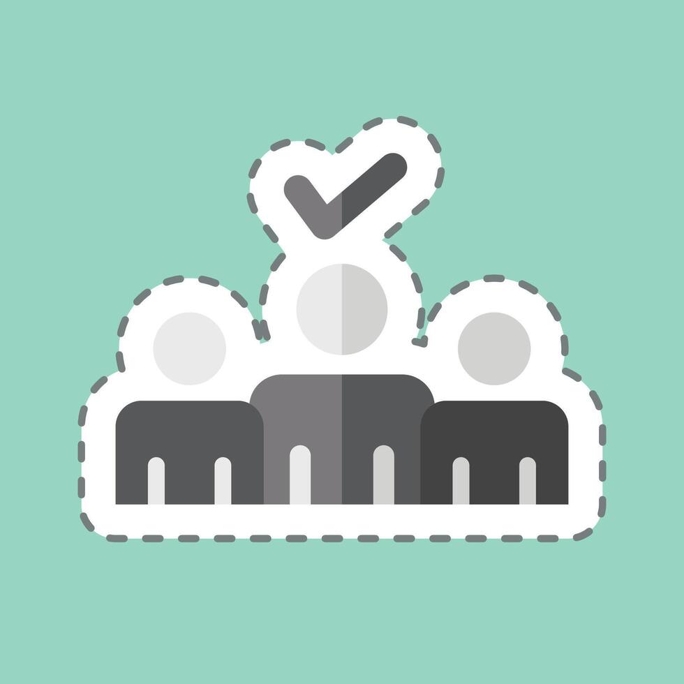 Sticker line cut Coattaile Effect. related to Electiont symbol. simple design editable vector