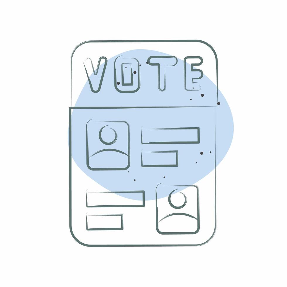 Icon Ballot Paper. related to Electiont symbol. Color Spot Style. simple design editable vector