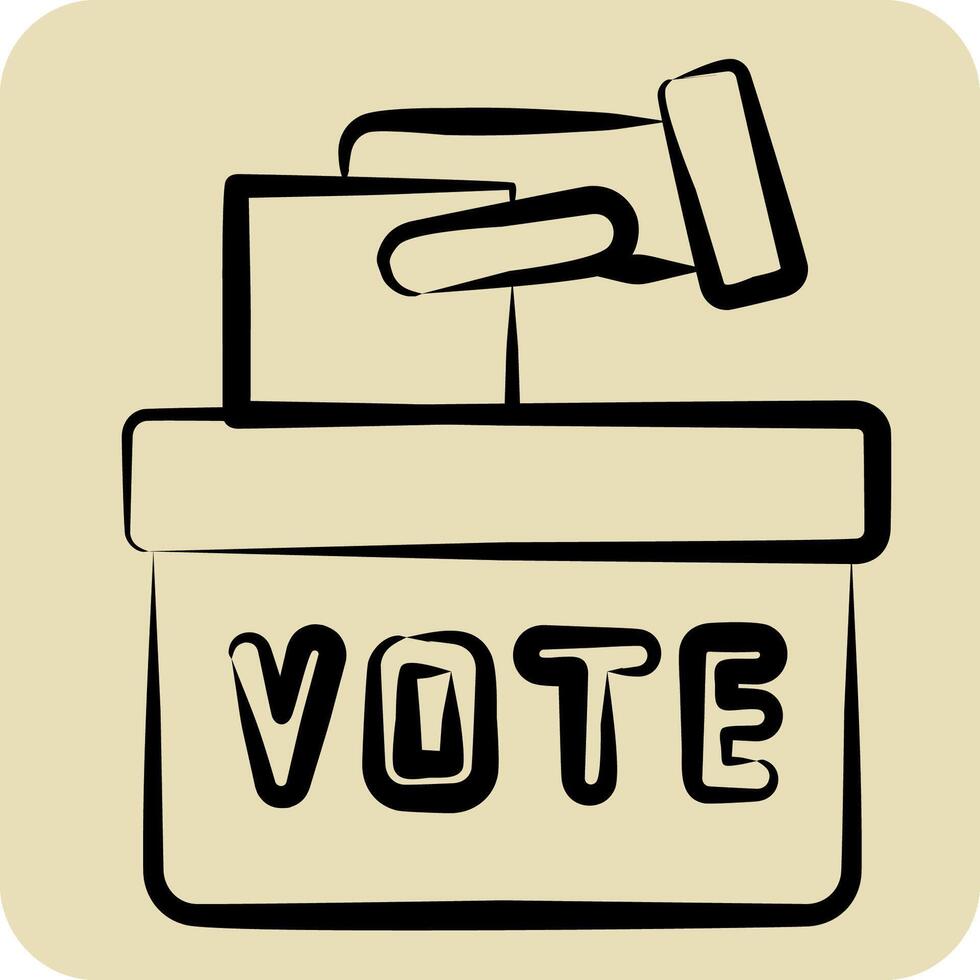 Icon Ballot Box. related to Electiont symbol. hand drawn style. simple design editable vector