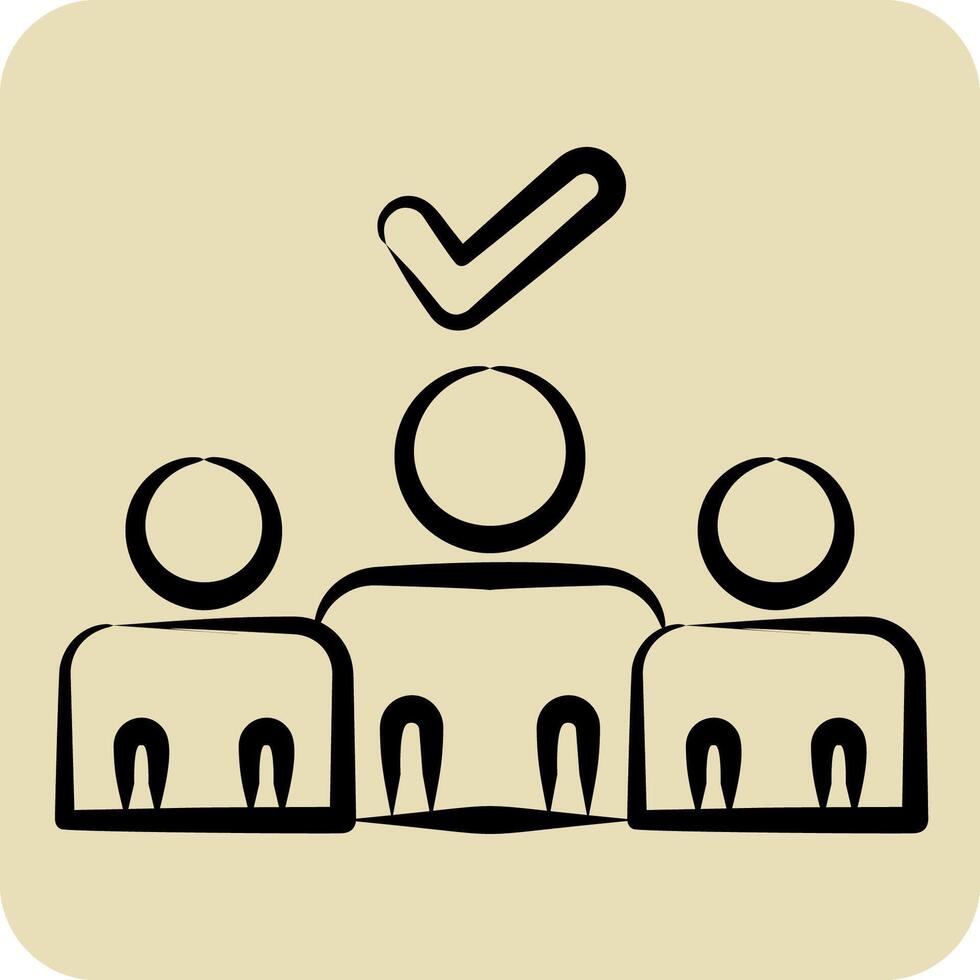 Icon Coattaile Effect. related to Electiont symbol. hand drawn style. simple design editable vector