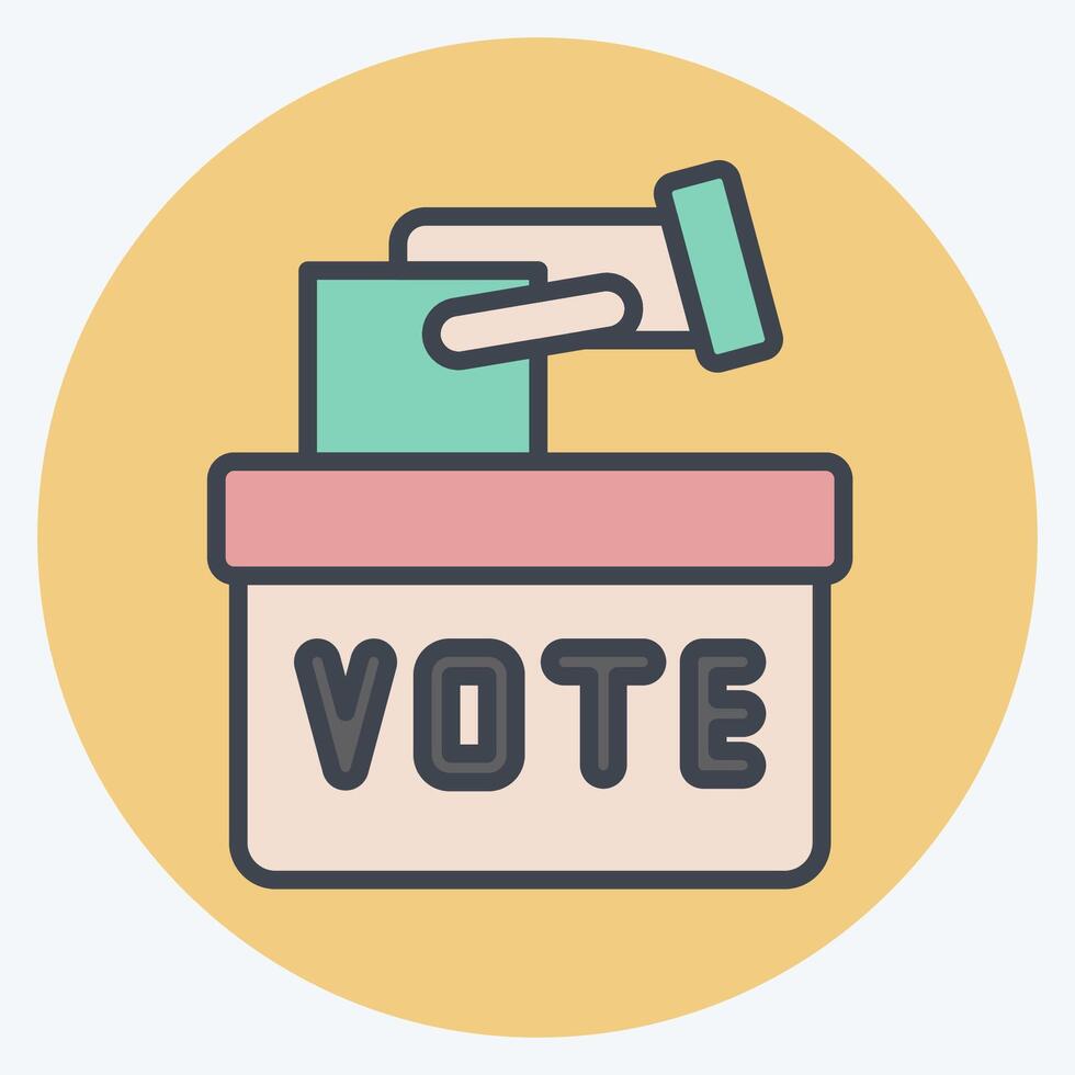 Icon Ballot Box. related to Electiont symbol. color mate style. simple design editable vector