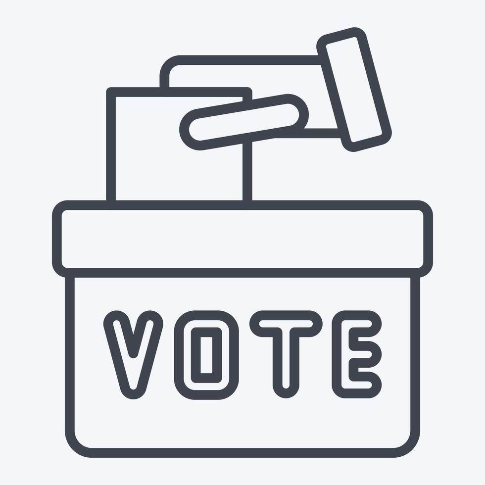 Icon Ballot Box. related to Electiont symbol. line style. simple design editable vector