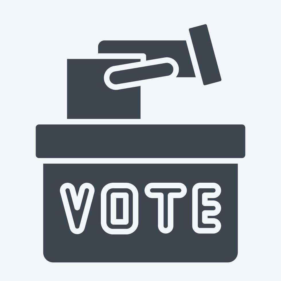 Icon Ballot Box. related to Electiont symbol. glyph style. simple design editable vector