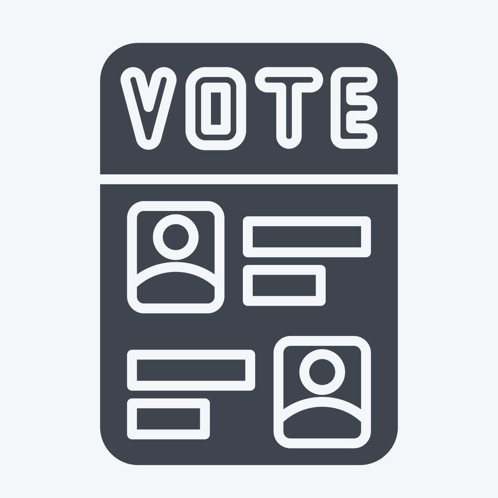 Icon Ballot Paper. related to Electiont symbol. glyph style. simple design editable vector