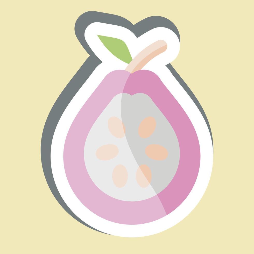 Sticker Guava. related to Fruits And Vegetables symbol. editable vector