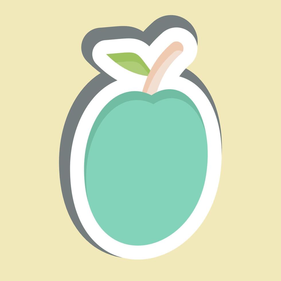 Sticker Plum. related to Fruits And Vegetables symbol. editable vector