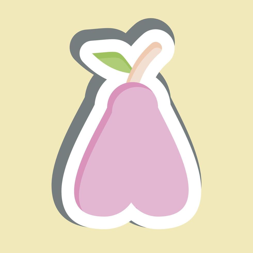 Sticker Pear. related to Fruits And Vegetables symbol. editable vector