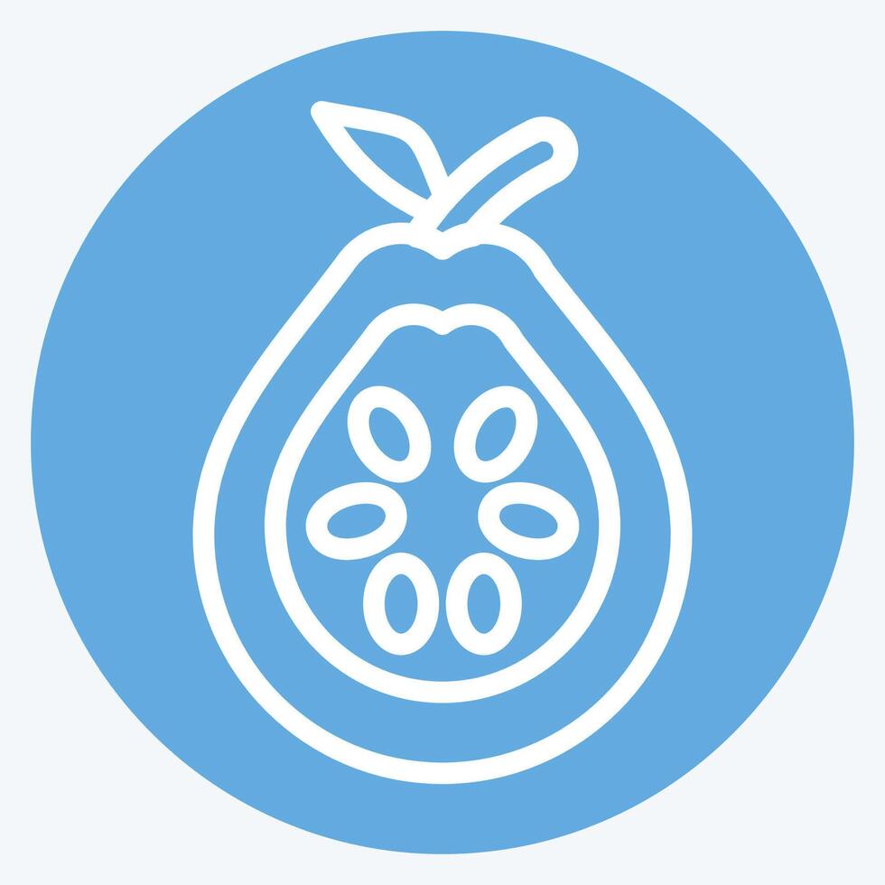 Icon Guava. related to Fruits And Vegetables symbol. blue eyes style. editable vector
