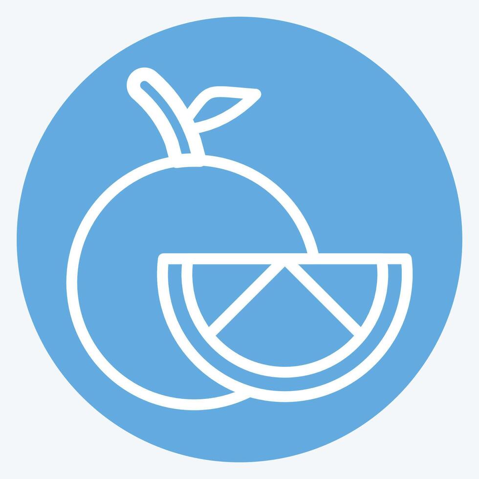 Icon Orange. related to Fruits And Vegetables symbol. blue eyes style. editable vector