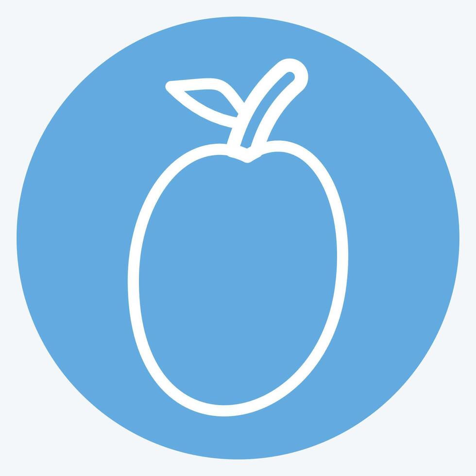 Icon Plum. related to Fruits And Vegetables symbol. blue eyes style. editable vector