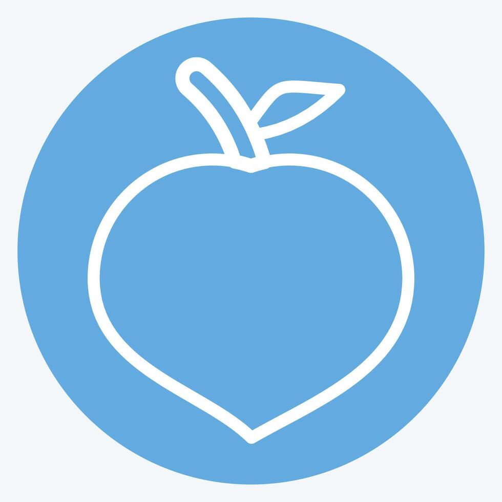 Icon Peach. related to Fruits And Vegetables symbol. blue eyes style. editable vector