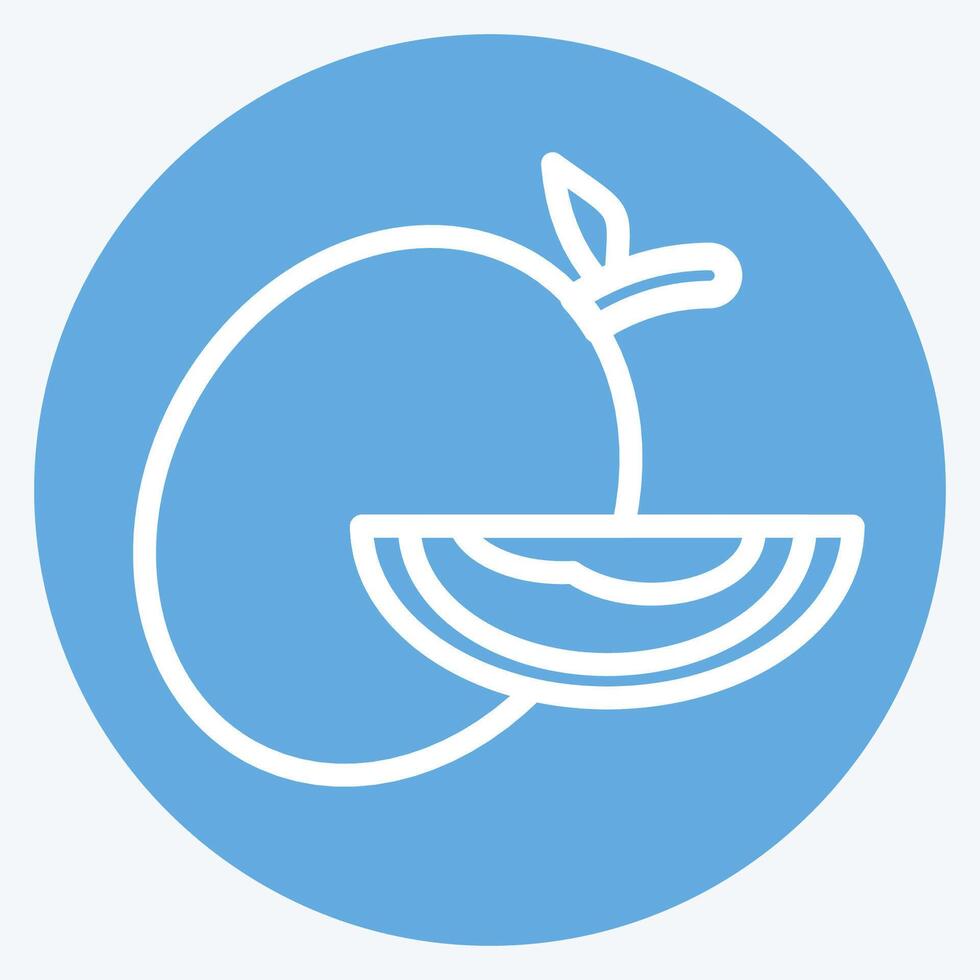 Icon Melon. related to Fruits And Vegetables symbol. blue eyes style. editable vector