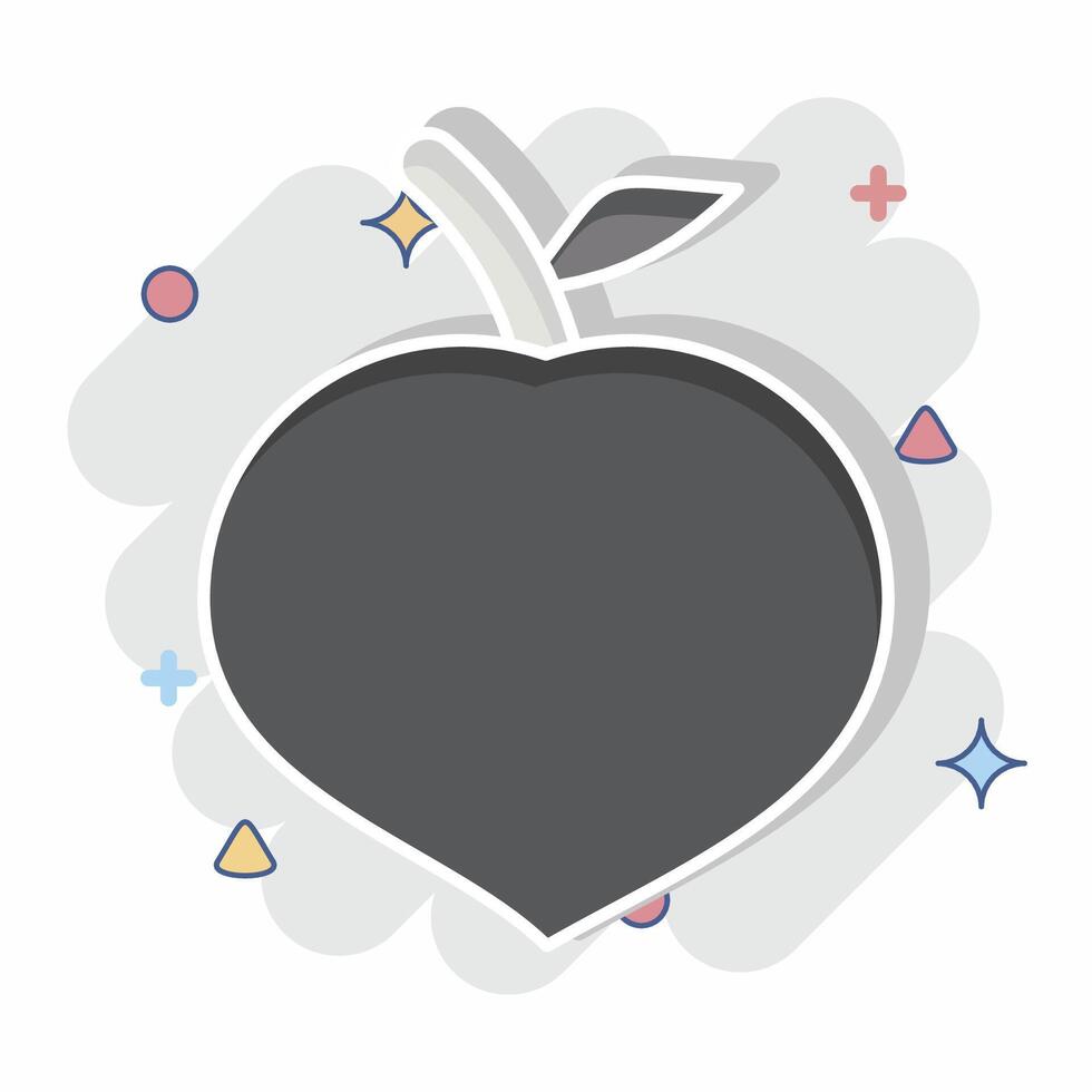 Icon Peach. related to Fruits And Vegetables symbol. comic style. editable vector