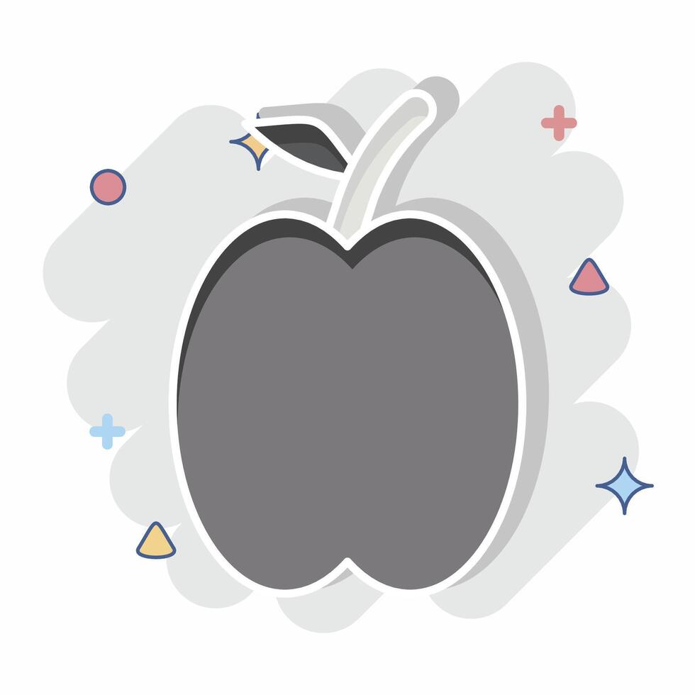 Icon Apricot. related to Fruits And Vegetables symbol. comic style. editable vector