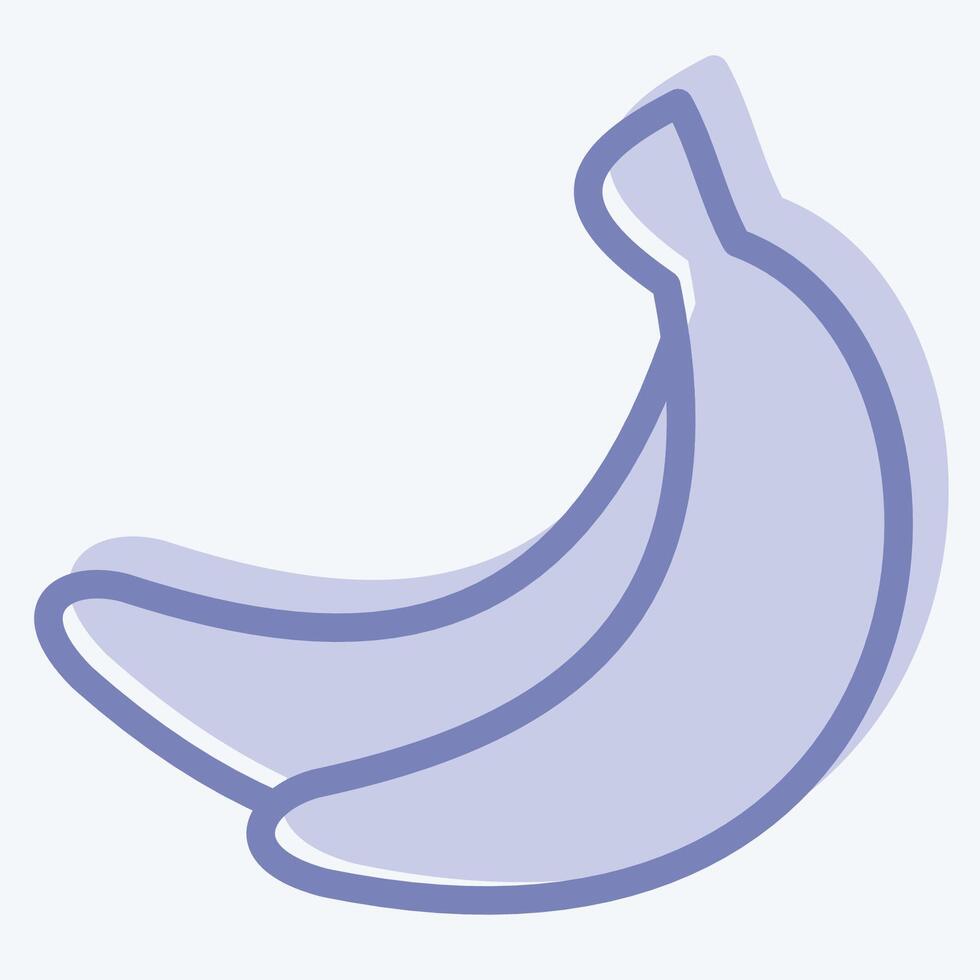 Icon Banana. related to Fruits And Vegetables symbol. two tone style. editable vector