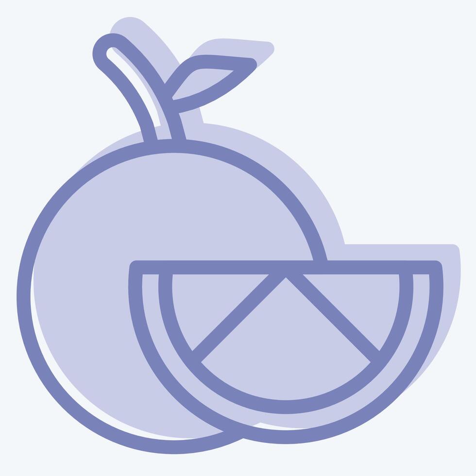 Icon Orange. related to Fruits And Vegetables symbol. two tone style. editable vector