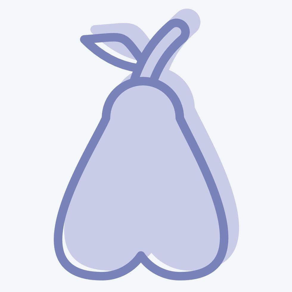 Icon Pear. related to Fruits And Vegetables symbol. two tone style. editable vector
