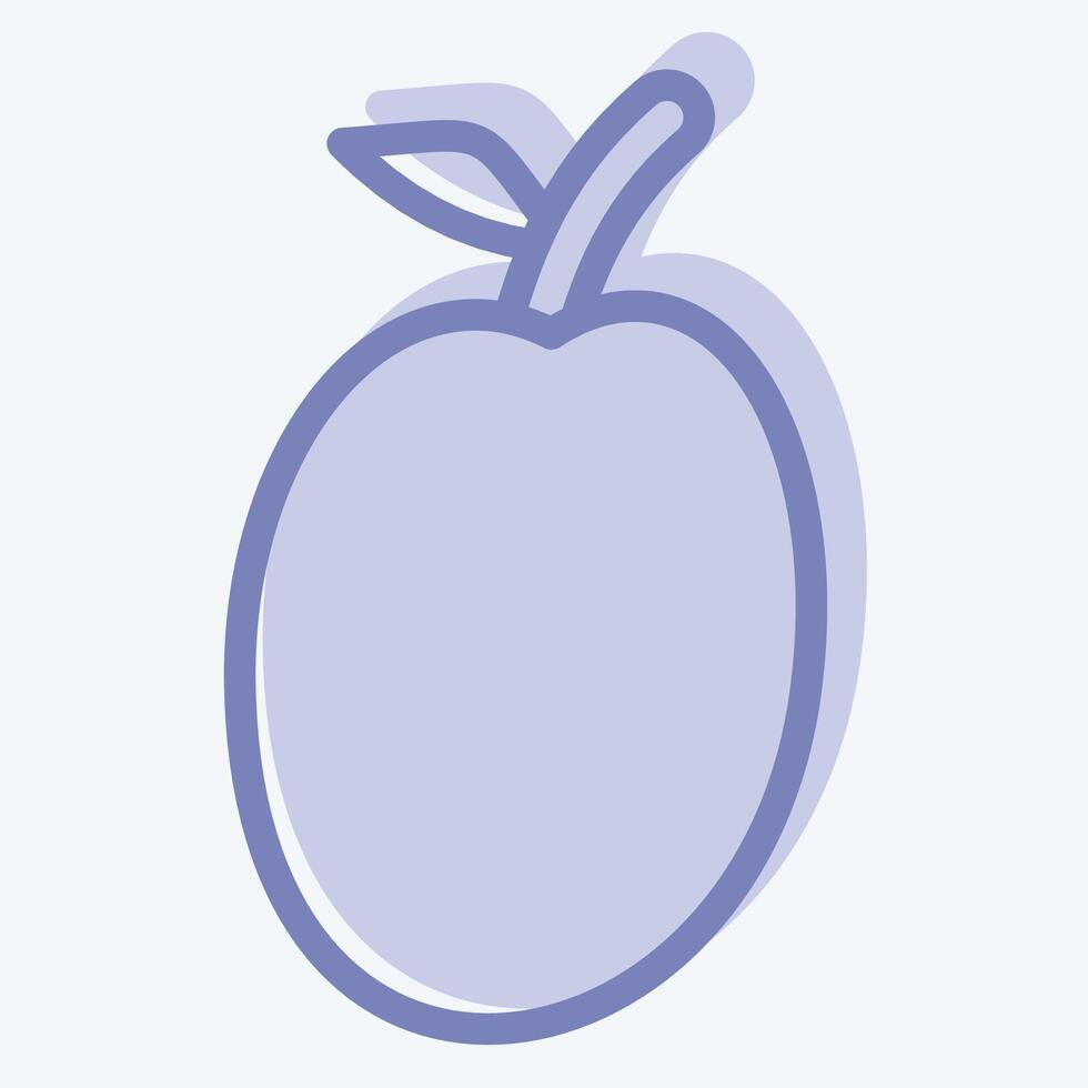 Icon Plum. related to Fruits And Vegetables symbol. two tone style. editable vector
