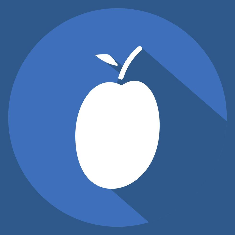 Icon Plum. related to Fruits And Vegetables symbol. long shadow style. editable vector