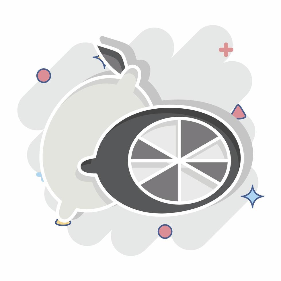 Icon Lemon. related to Fruits And Vegetables symbol. comic style. editable vector