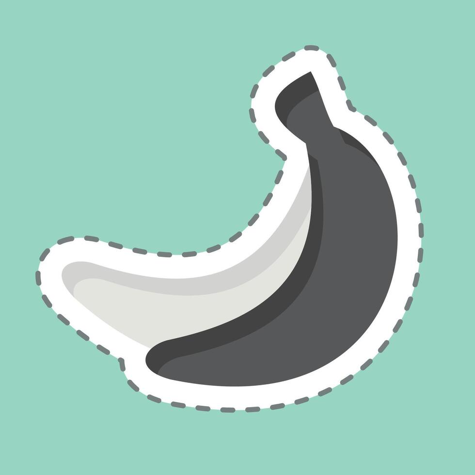 Sticker line cut Banana. related to Fruits And Vegetables symbol. editable vector