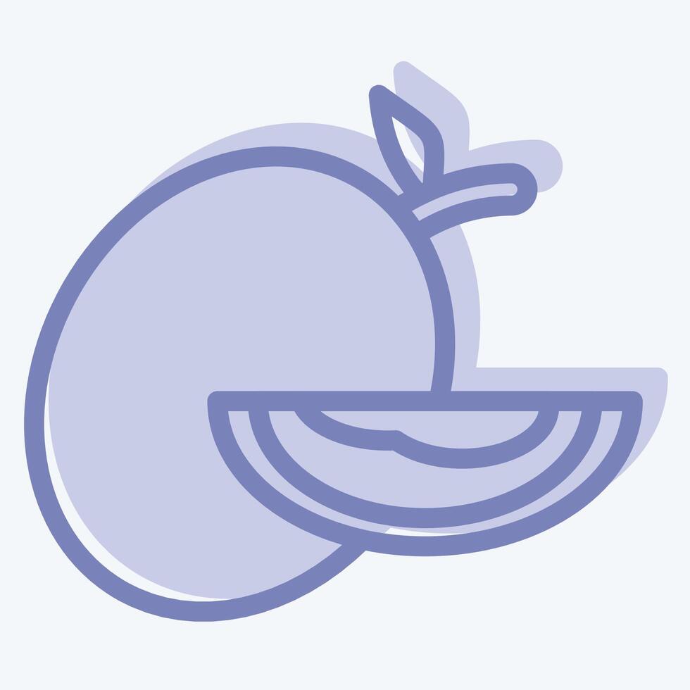 Icon Melon. related to Fruits And Vegetables symbol. two tone style. editable vector