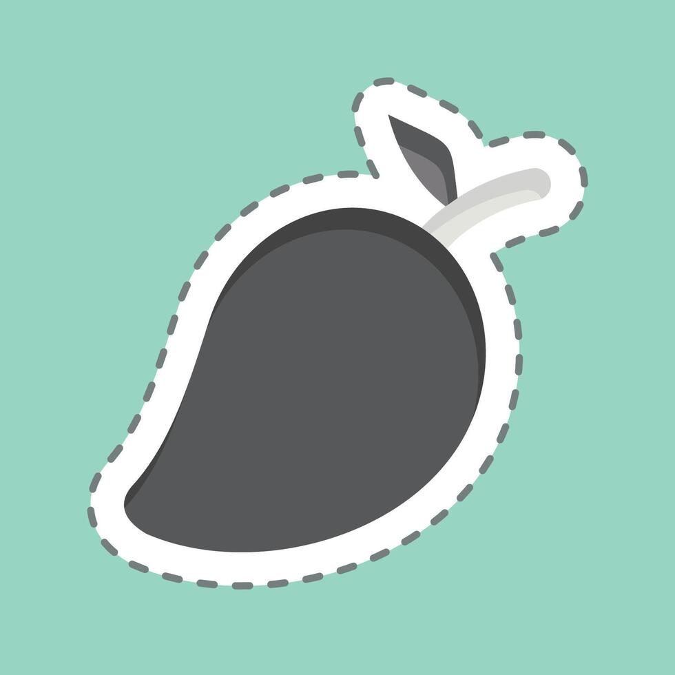 Sticker line cut Mango. related to Fruits And Vegetables symbol. editable vector