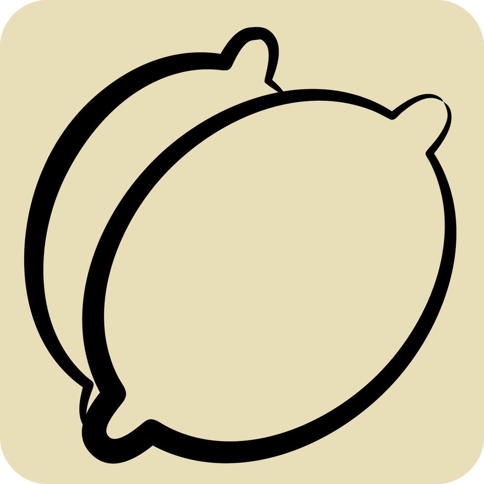 Icon Lime. related to Fruits And Vegetables symbol. hand drawn style. editable vector