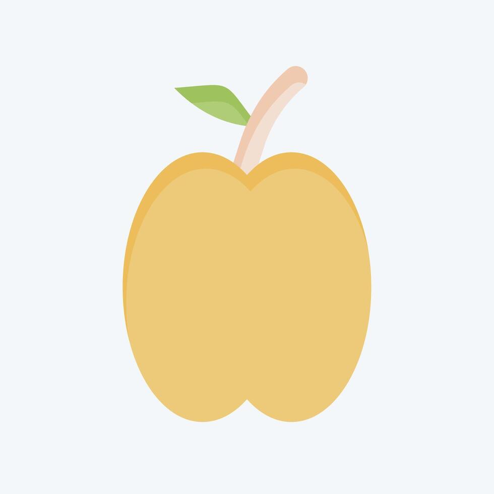 Icon Apricot. related to Fruits And Vegetables symbol. flat style. editable vector