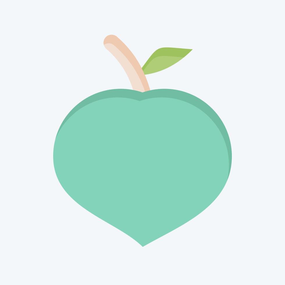 Icon Peach. related to Fruits And Vegetables symbol. flat style. editable vector