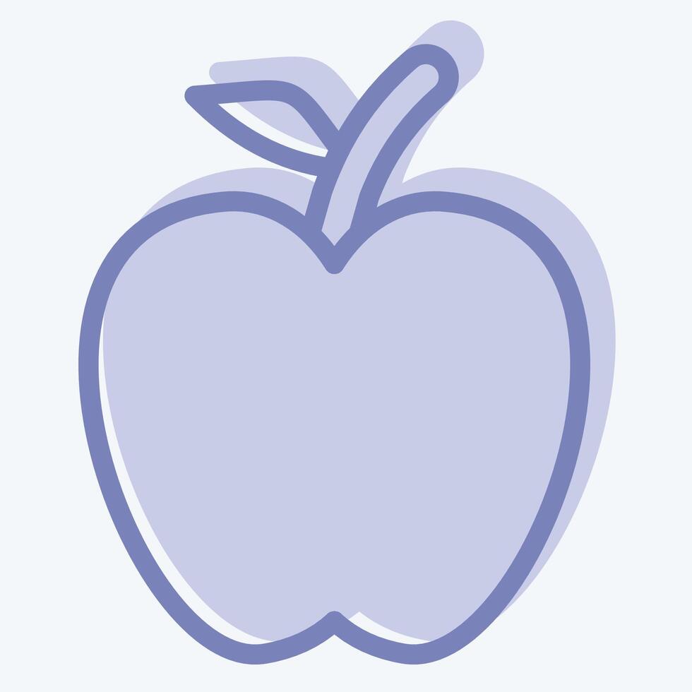 Icon Apple. related to Fruits And Vegetables symbol. two tone style. editable vector