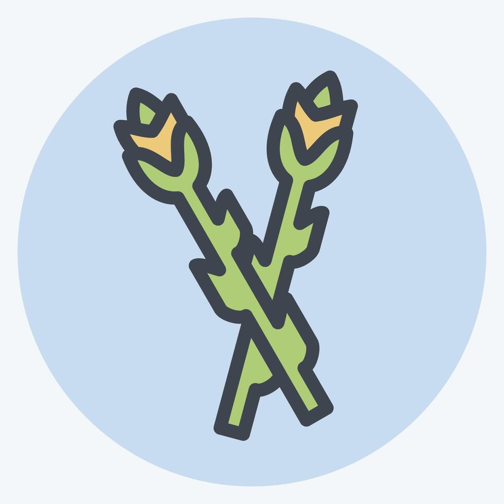 Icon Asparagus. related to Fruits And Vegetables symbol. color mate style. editable vector