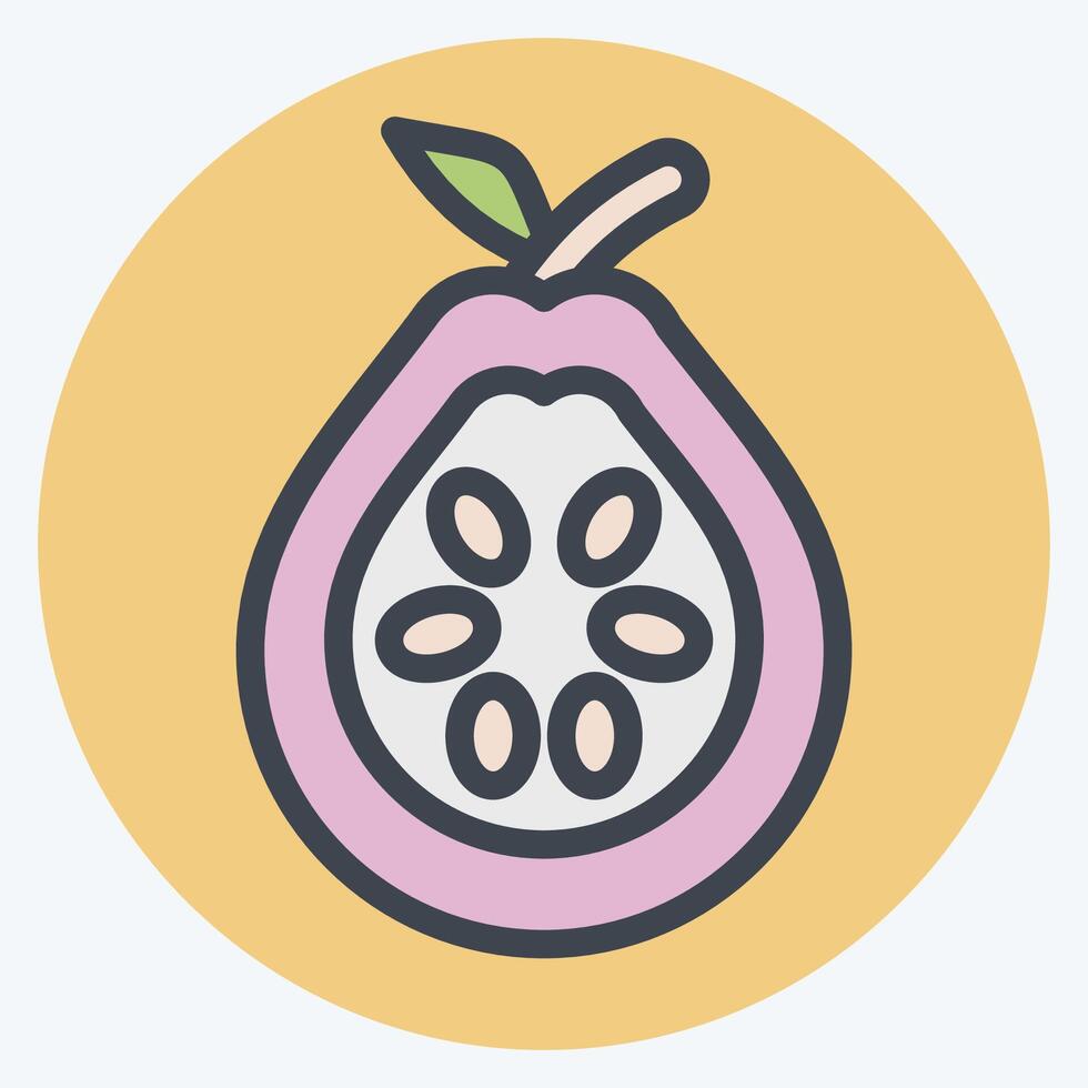 Icon Guava. related to Fruits And Vegetables symbol. color mate style. editable vector