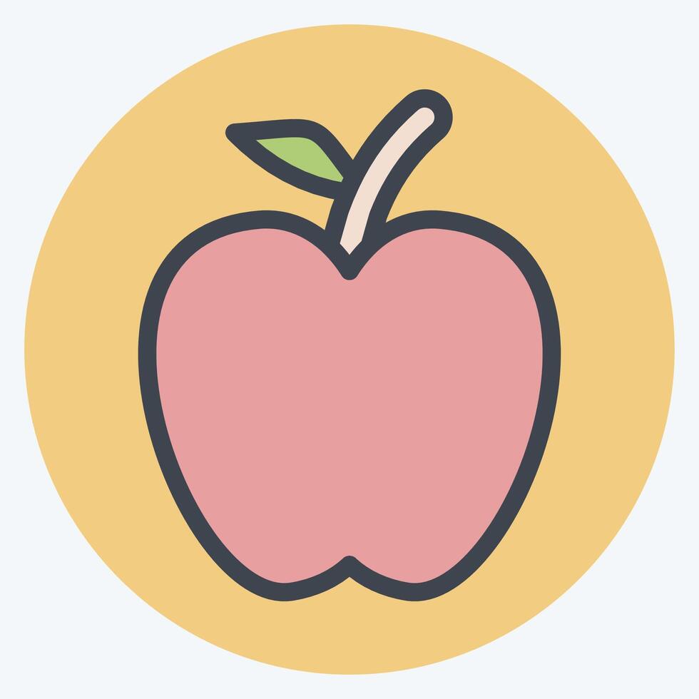 Icon Apple. related to Fruits And Vegetables symbol. color mate style. editable vector